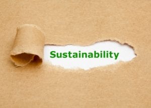Sustainability written on white board