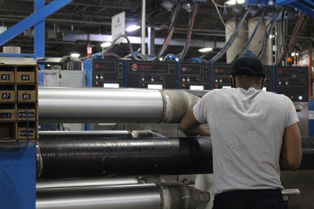 Man working in production plant