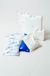 Group of ice packs for cold chain shipping