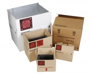 Group photo of different types of temperature controlled boxes; medical packaging company; packaging for medical devices; pharmaceutical packaging