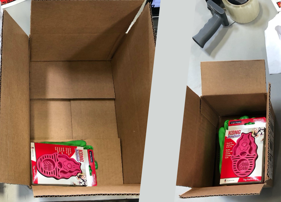 Large packing box next to smaller packing box