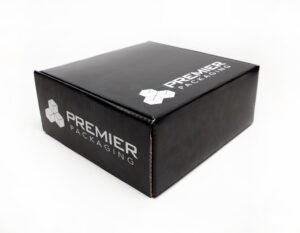 Custom printed black Premier Packaging box