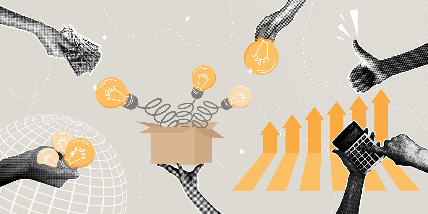 Innovation and growth. The concept of new business ideas, innovation, capital growth, the birth of new ideas.