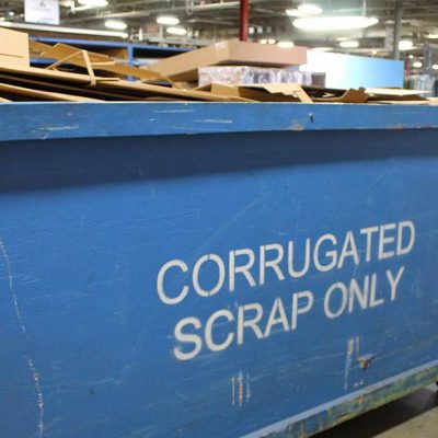 Corrugated recycling bin Corrugated scrap container; packaging sustainability